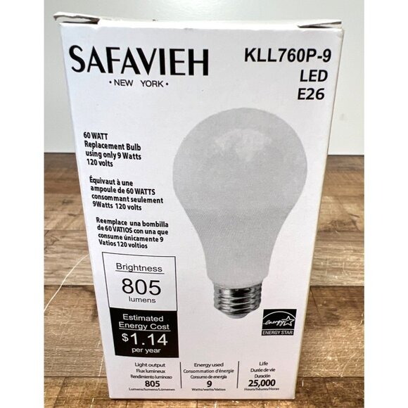 Safavieh KLL760P-9 LED E26 60W Replacement Bulb 805 Lumens 9W 2700K Warm White - Picture 1 of 2